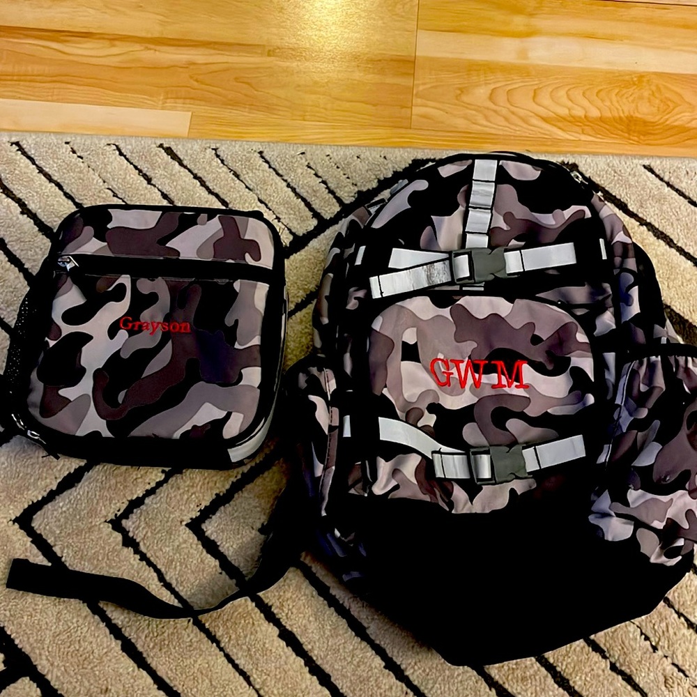 Pottery Barn kids book bag and lunch box- used great condition